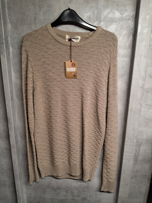 The British Jumper Company Beige Textured Knit Jumper – Size M – NWT