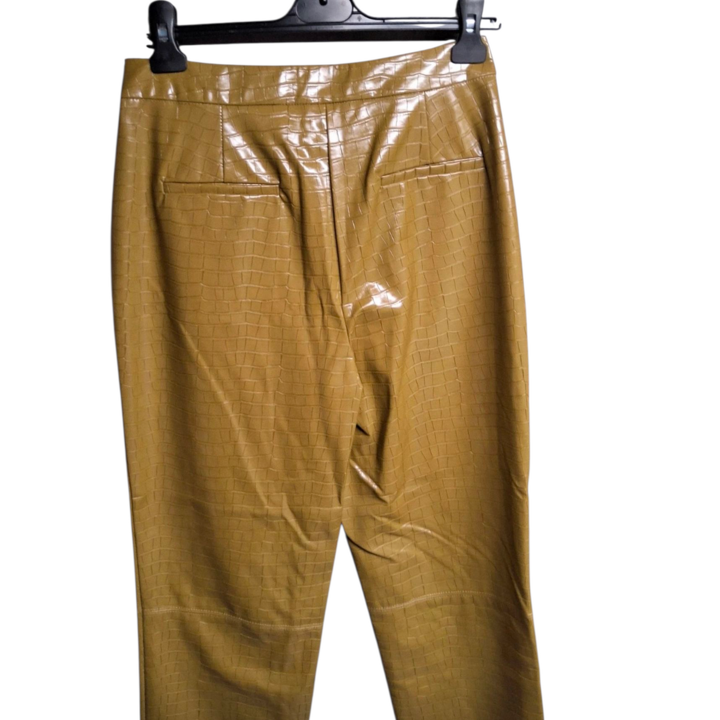 Primark Olive Green Croc-Effect Faux Leather Trousers – Size 12 – NWT