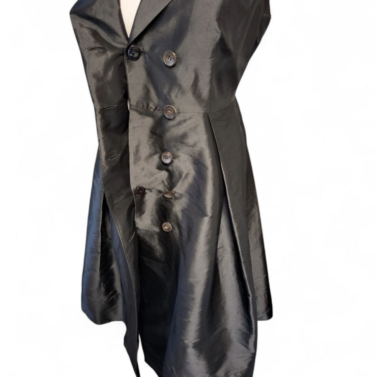 Karen Millen Black Satin Wrap Midi Dress – Size 10 – Sleek & Sophisticated