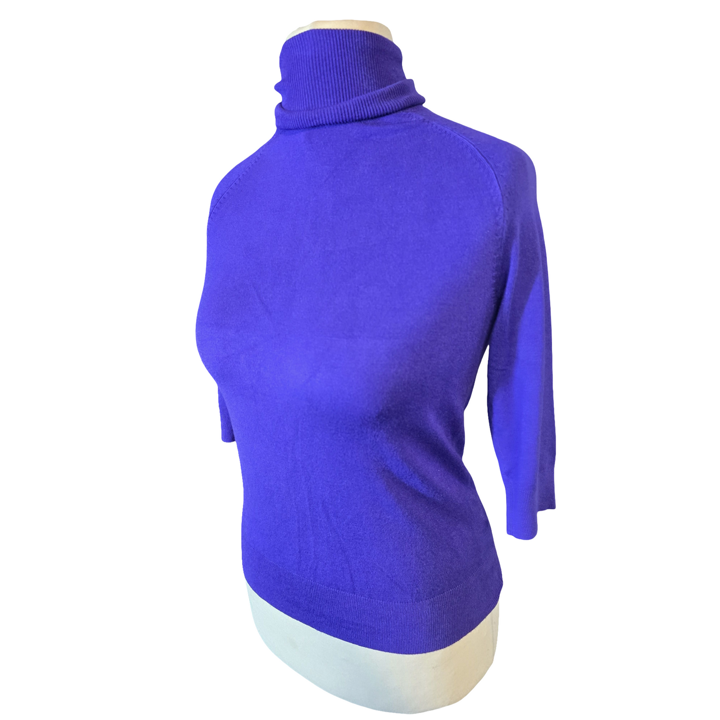 Zara Purple 3/4 Sleeve Turtleneck Lightweight Jumper – Size Small (UK size 8)