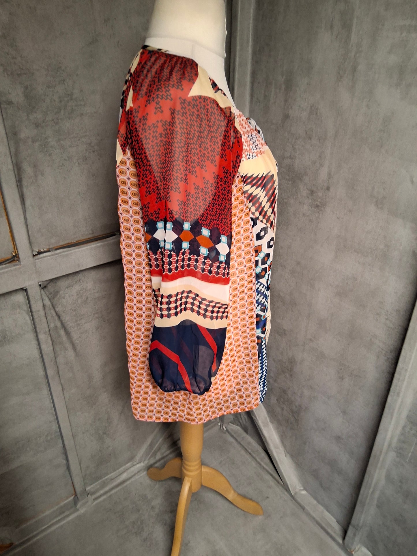 Figueroa & Flower Patchwork Blouse – Size L (UK size 12/14)