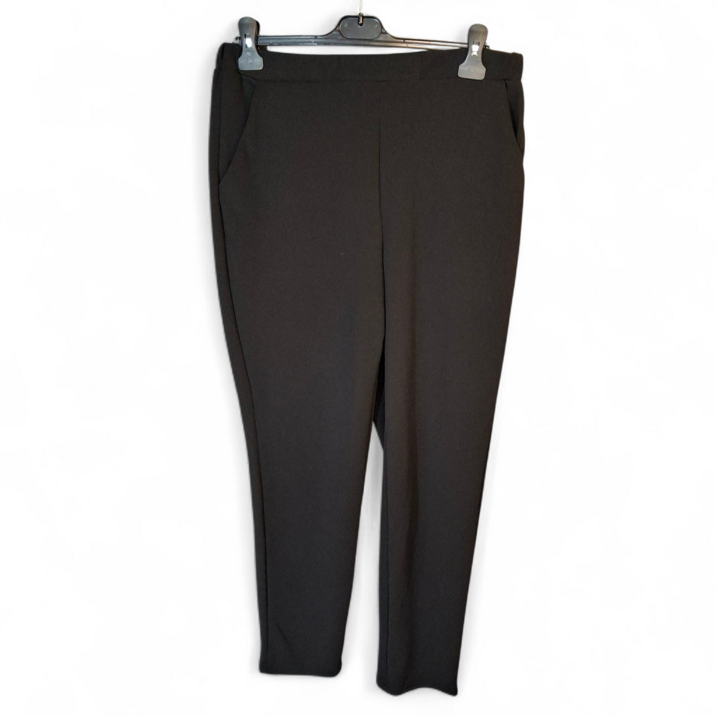Shein Black Slim Leg Trousers – High Waisted, Size L (UK 12/14)