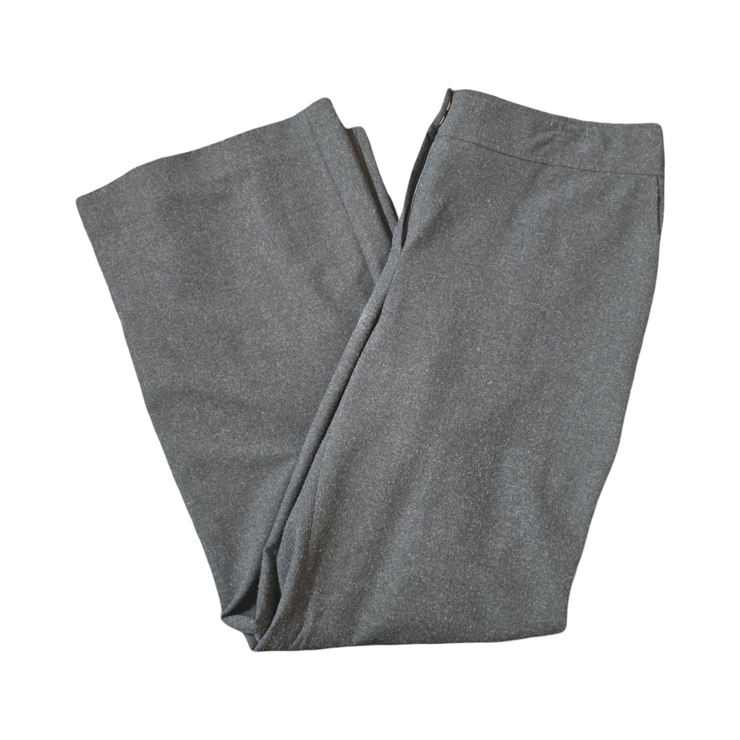 East Grey Flared Leg High Waist Trousers – Size 14 – Polyester & Viscose