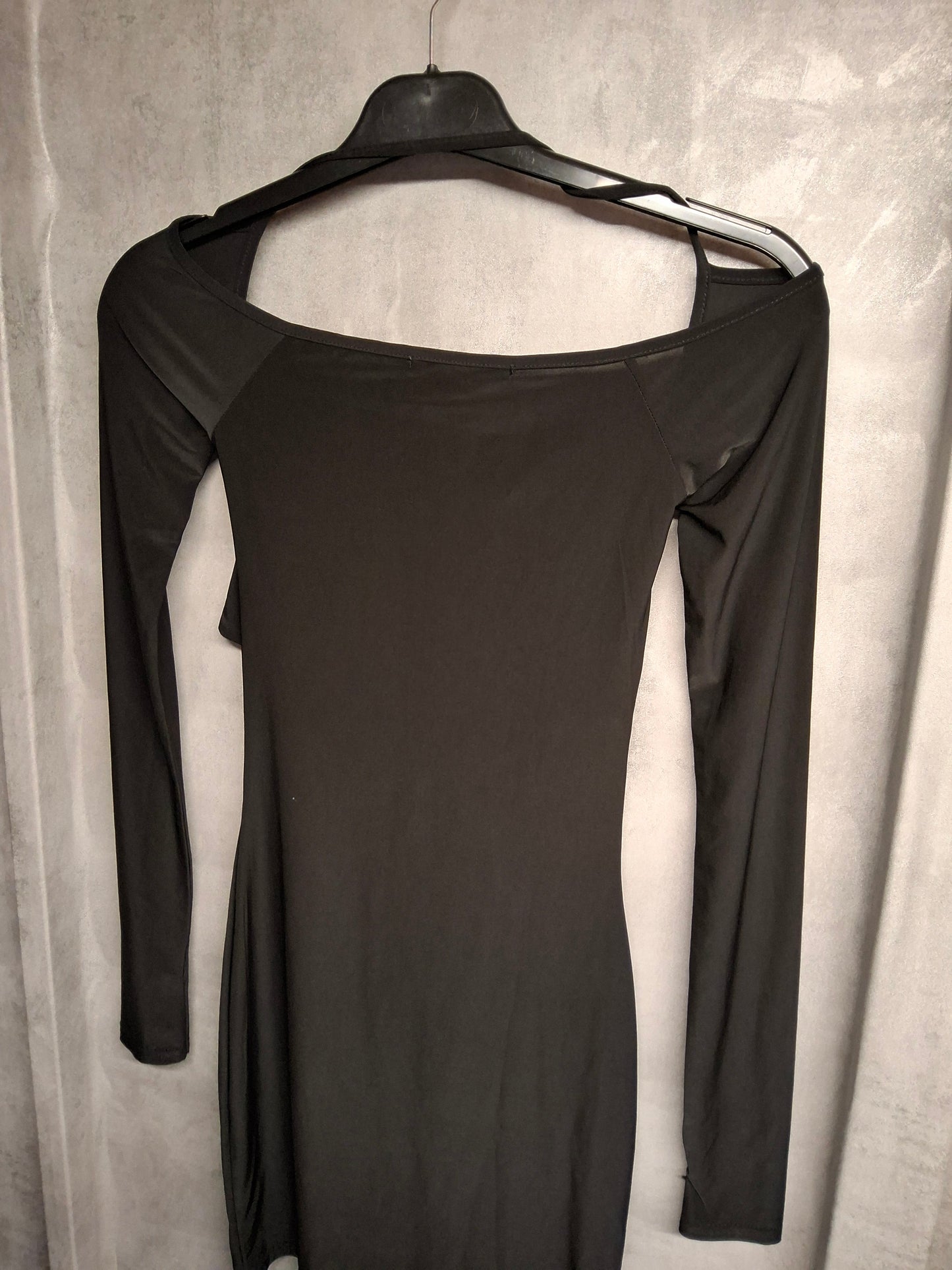 EGO Black Cut-Out Tie Front Bodycon Mini Dress – Size 6 – NWT