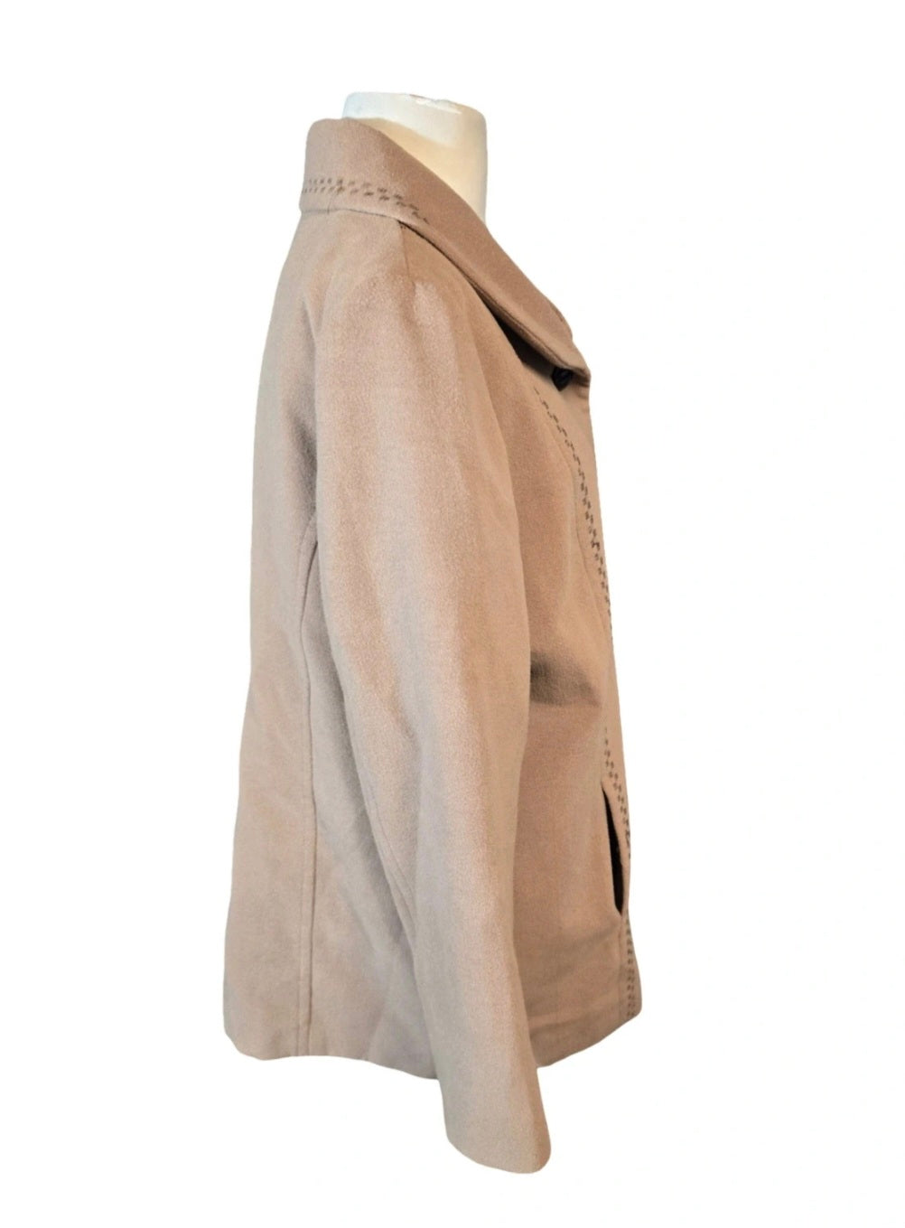 Classics Marks & Spencer Coat Beige Size 18 Embroidered Smart Causal