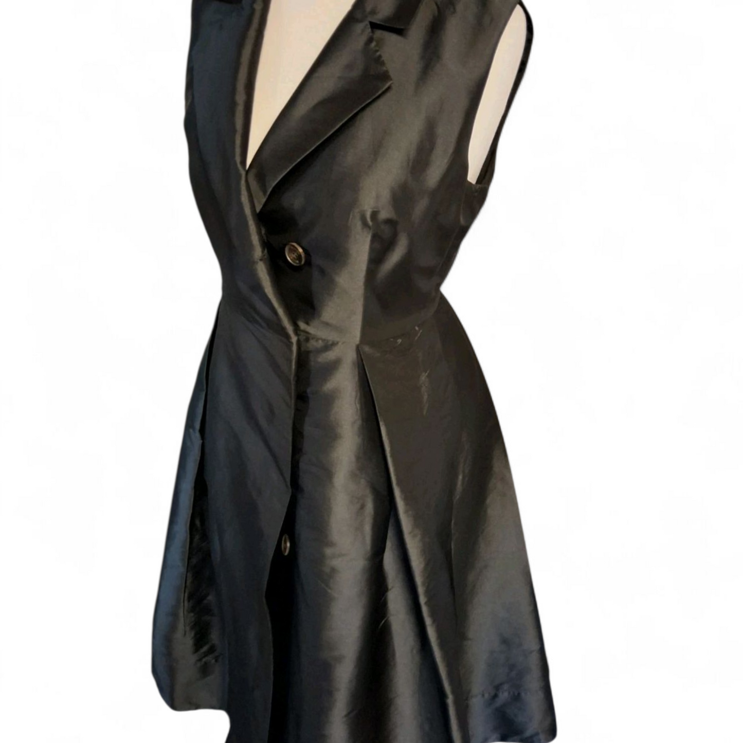 Karen Millen Black Satin Wrap Midi Dress – Size 10 – Sleek & Sophisticated