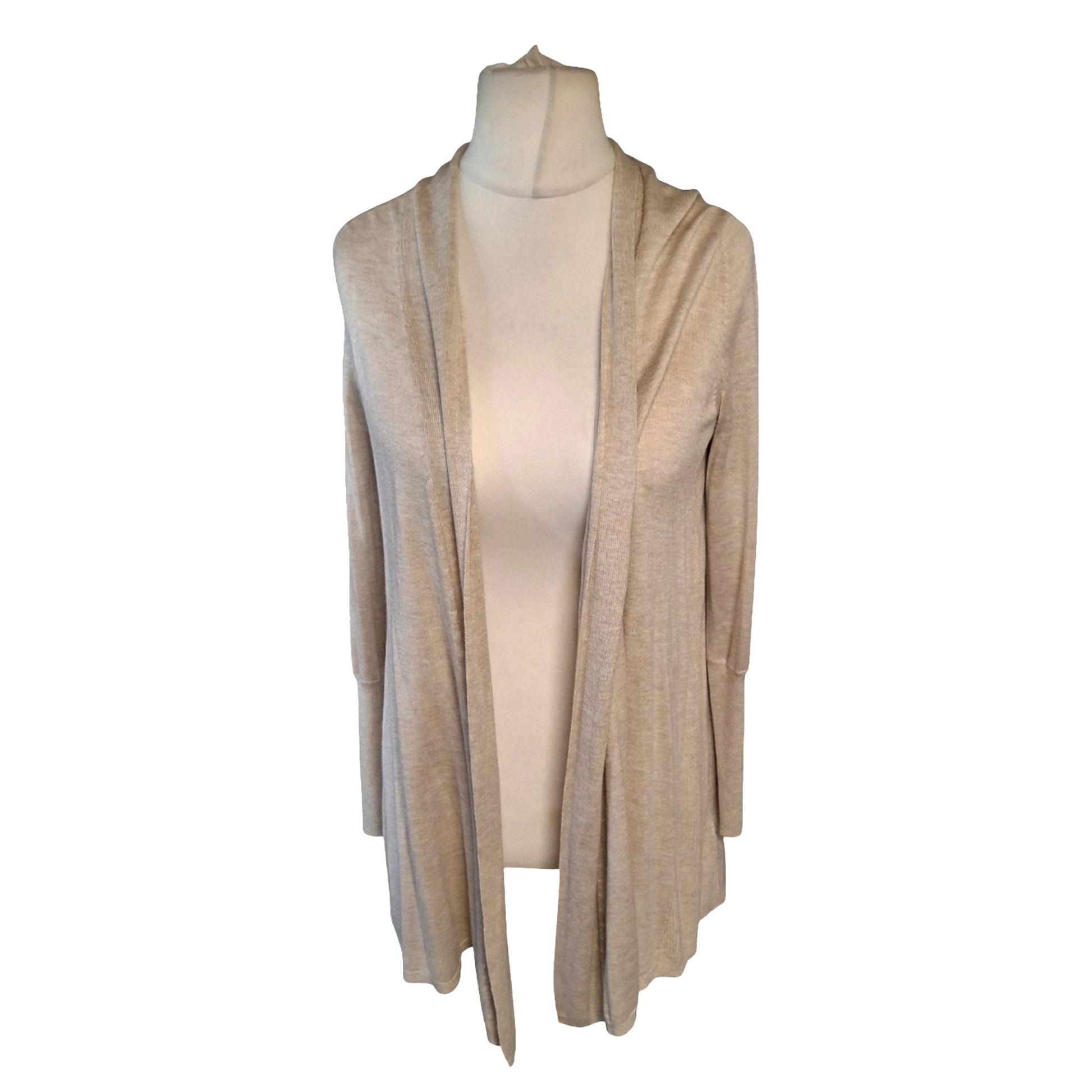Marks & Spencer Cream Open Front Midi Cardigan – Size M (UK size 10–14) – Layering Essential