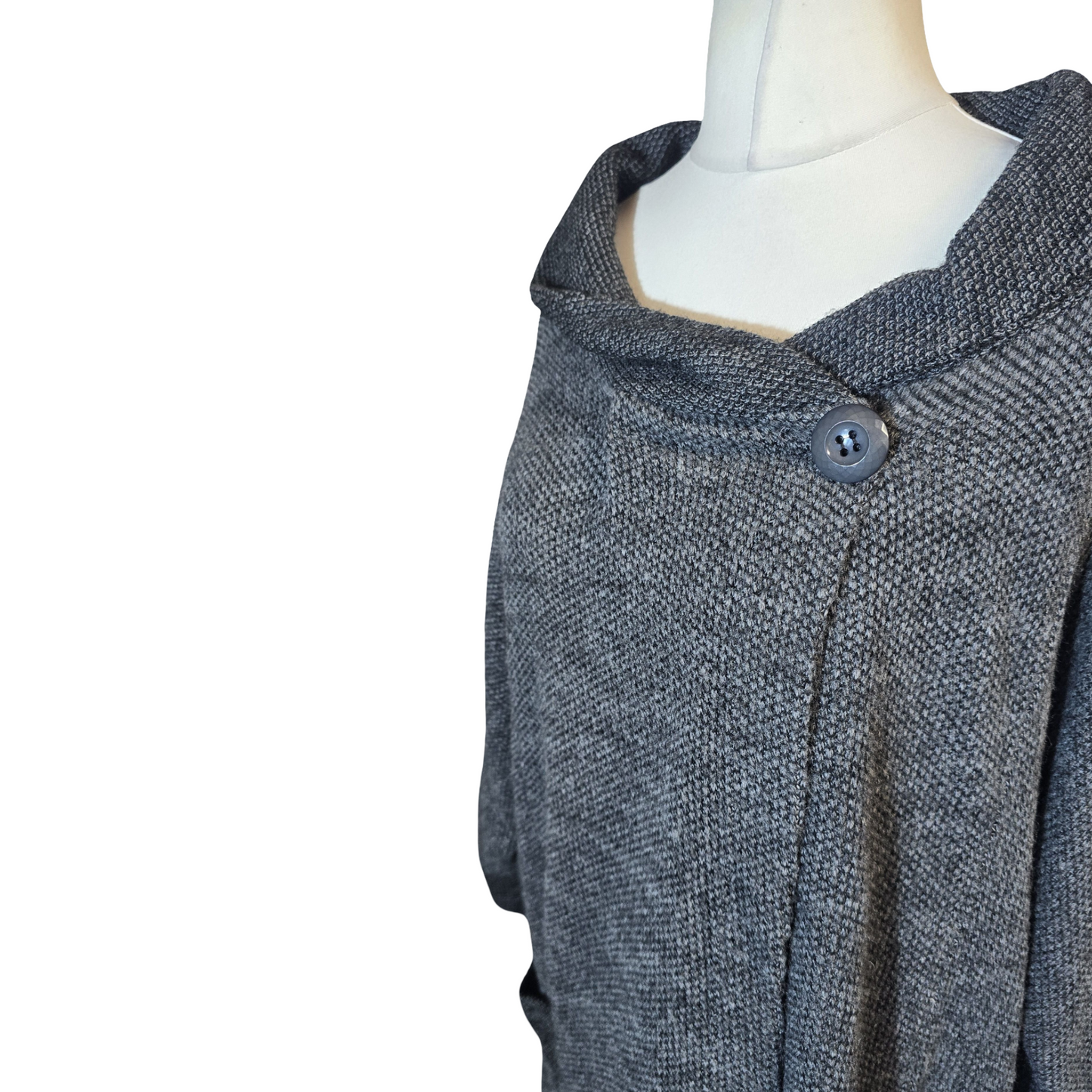 Cerulean Collection Grey Relaxed Knit Cardigan – One Size – Pockets & 3/4 Sleeves