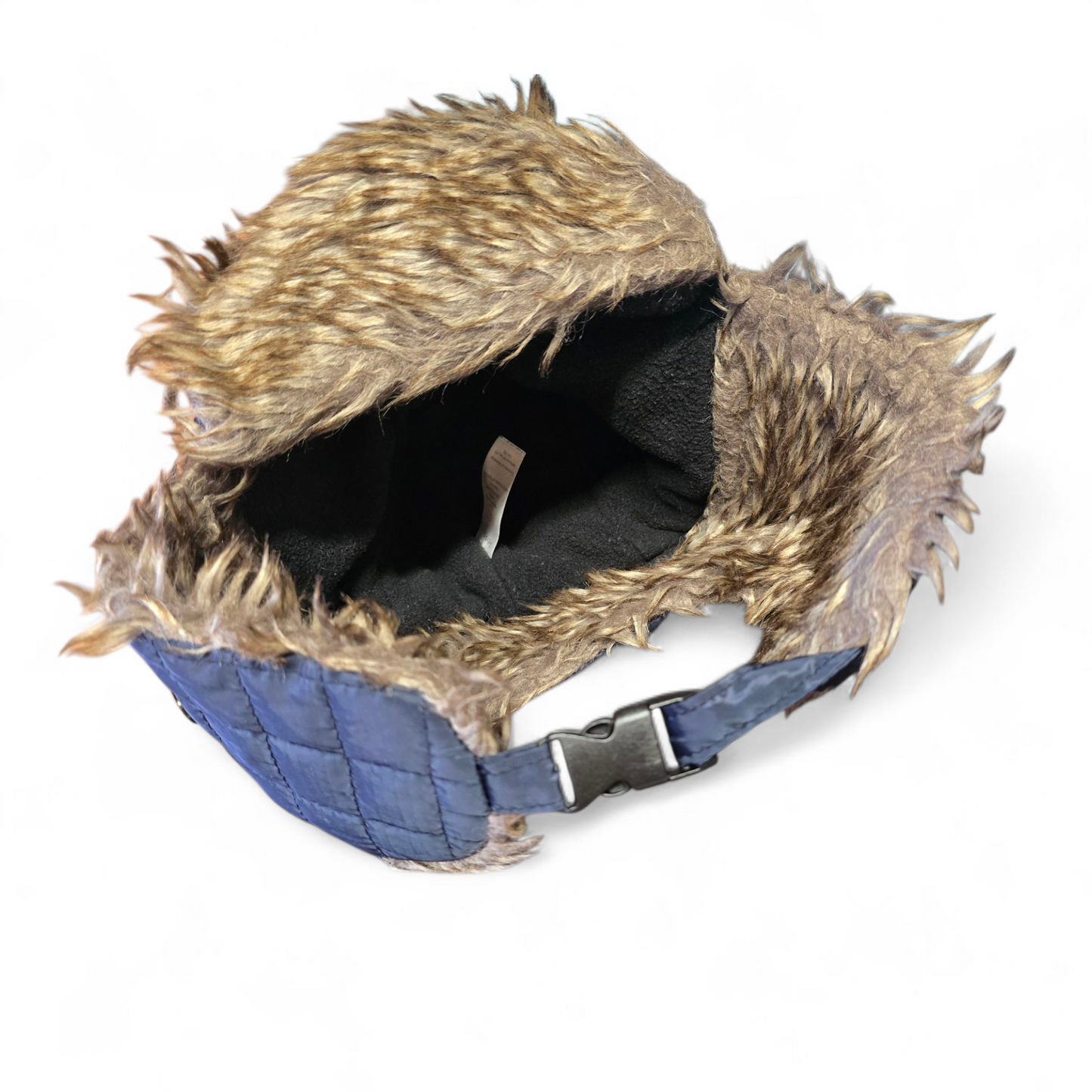 Matalan Navy Quilted Winter Hat with Faux Fur – Boys 3–6 Years