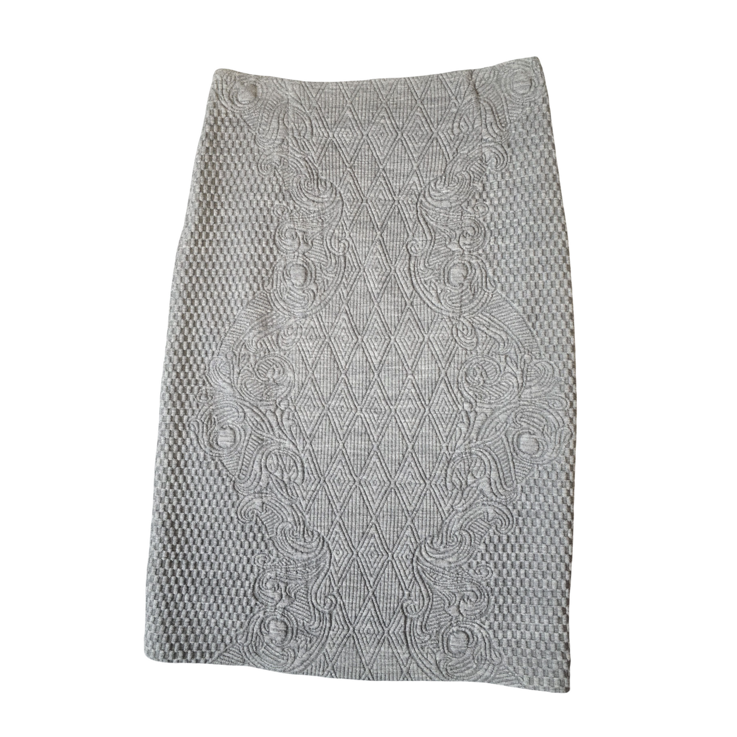 Laura Ashley Grey Knitted Skirt | Size 10 | Lined | Wool Blend