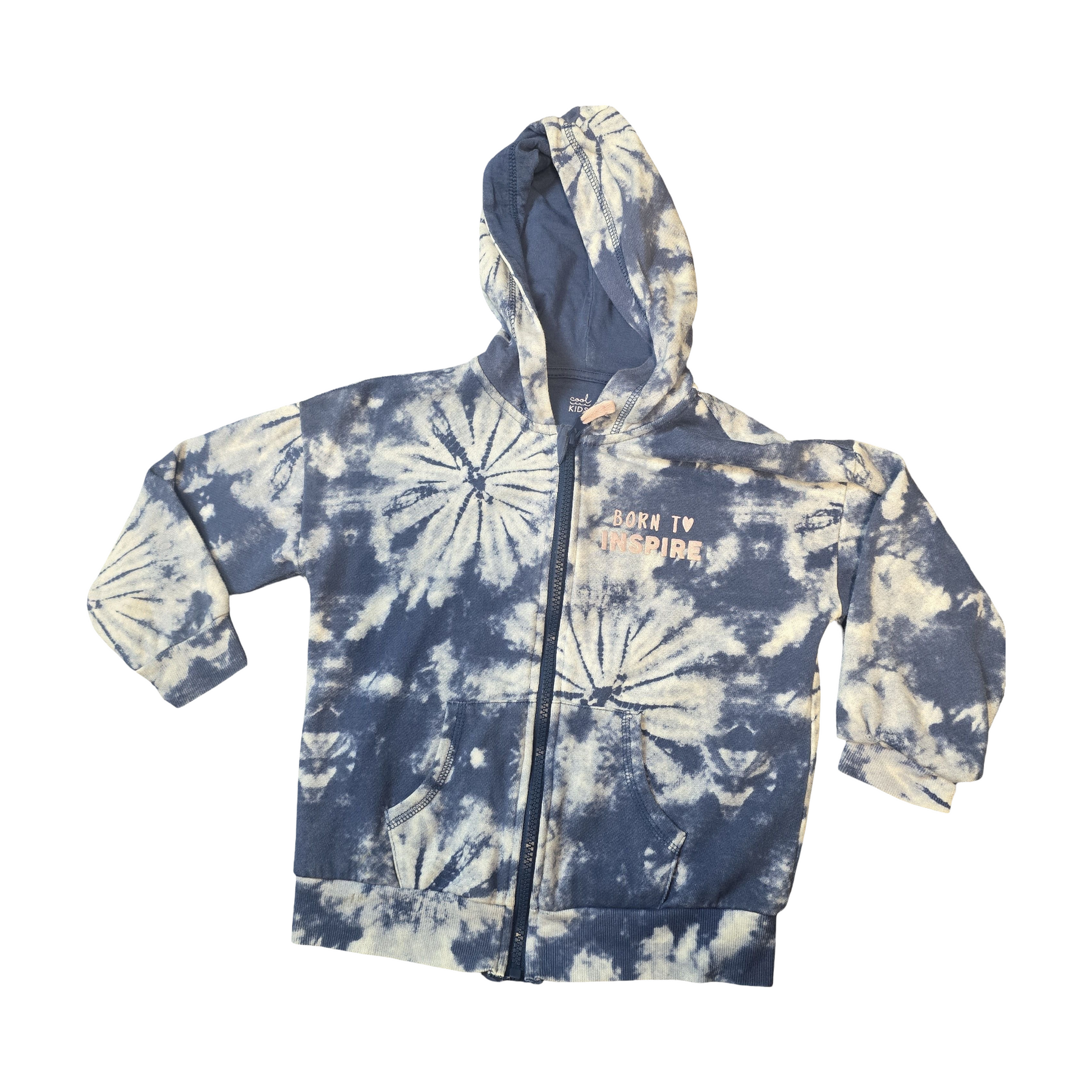 Woolworths Girls Blue & White Tie-Dye Hoodie – Age 6 Years – 100% Cotton