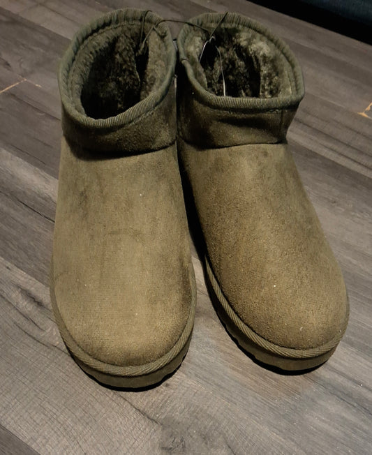 Primark Khaki Green Suede Ankle Boots – Size 6 – NWT
