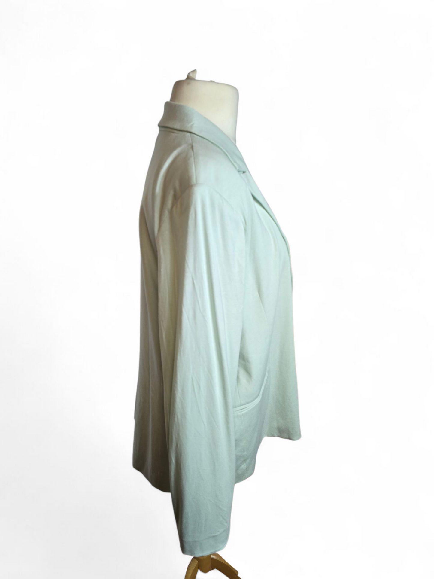 Matalan Mint Green Blazer | Size 20 UK | Brass Button, Pinstripe Lining, Viscose