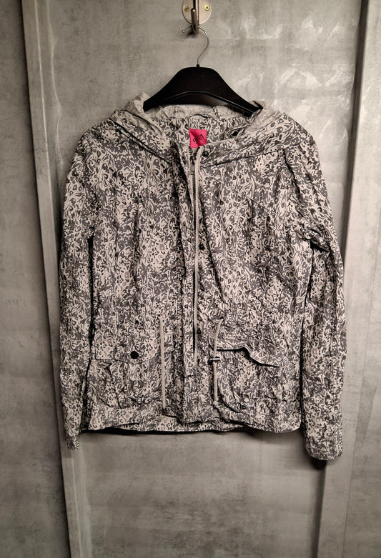 George G21 Grey Animal Print Hooded Jacket – Size 10
