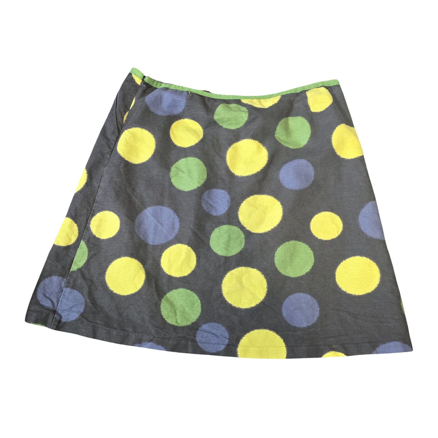 Laura Ashley Polka Dot Linen Blend A-Line Skirt with Pockets – UK 20