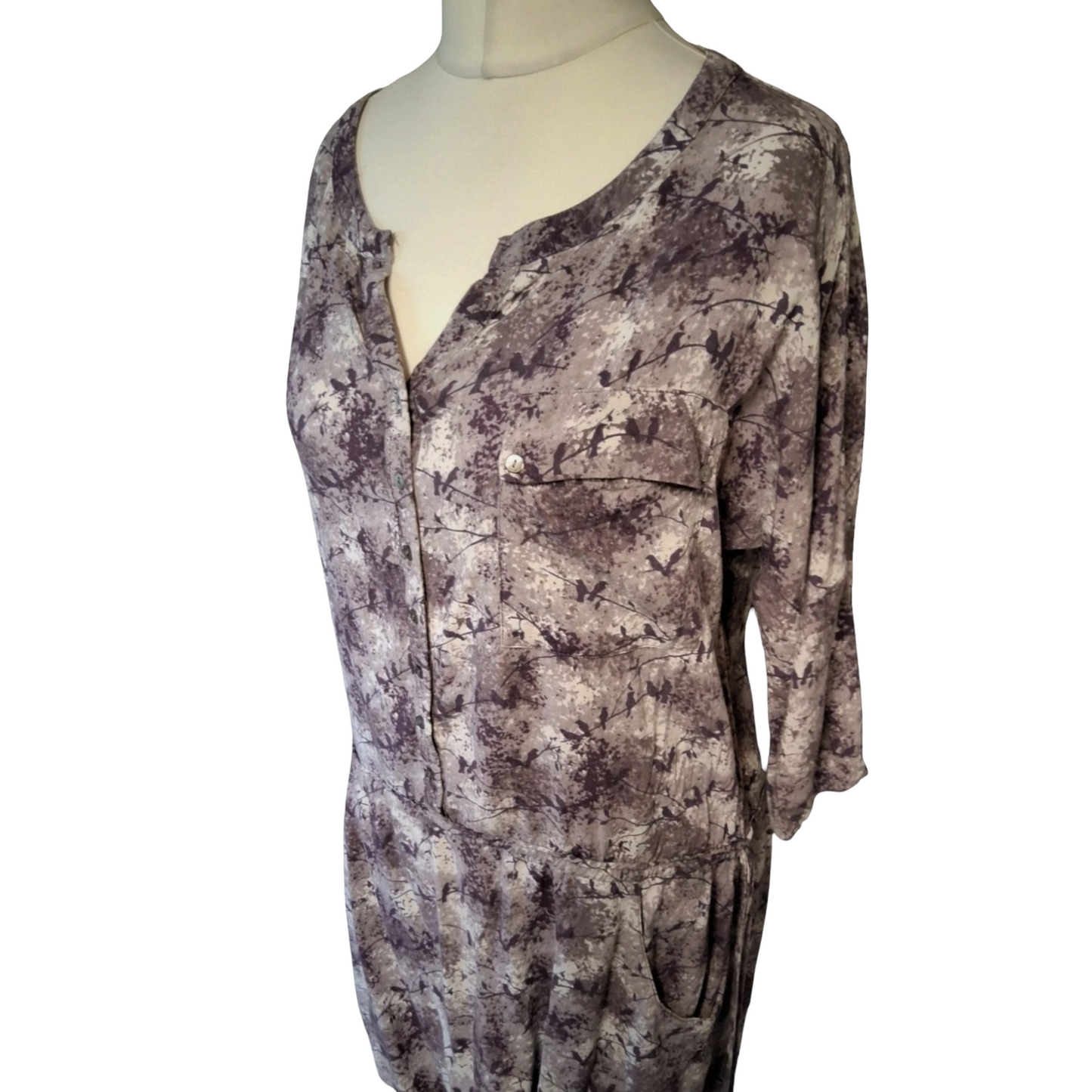 Laura Ashley Purple Print Tunic Dress – Size 14