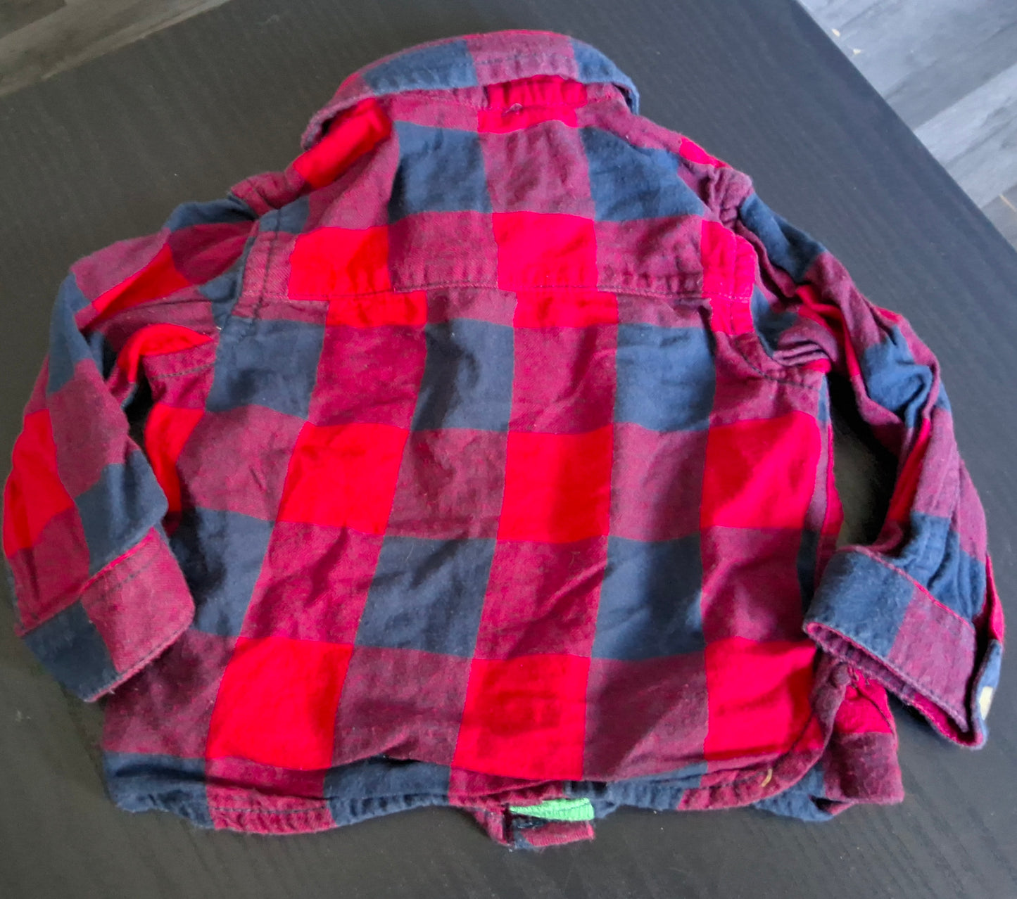 Mothercare Red & Navy Checked Shirt – Boys 3–6 Months – 100% Cotton