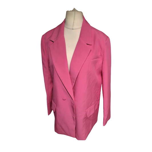 Missguided Bright Pink Oversized Blazer – Size 8 – NWT