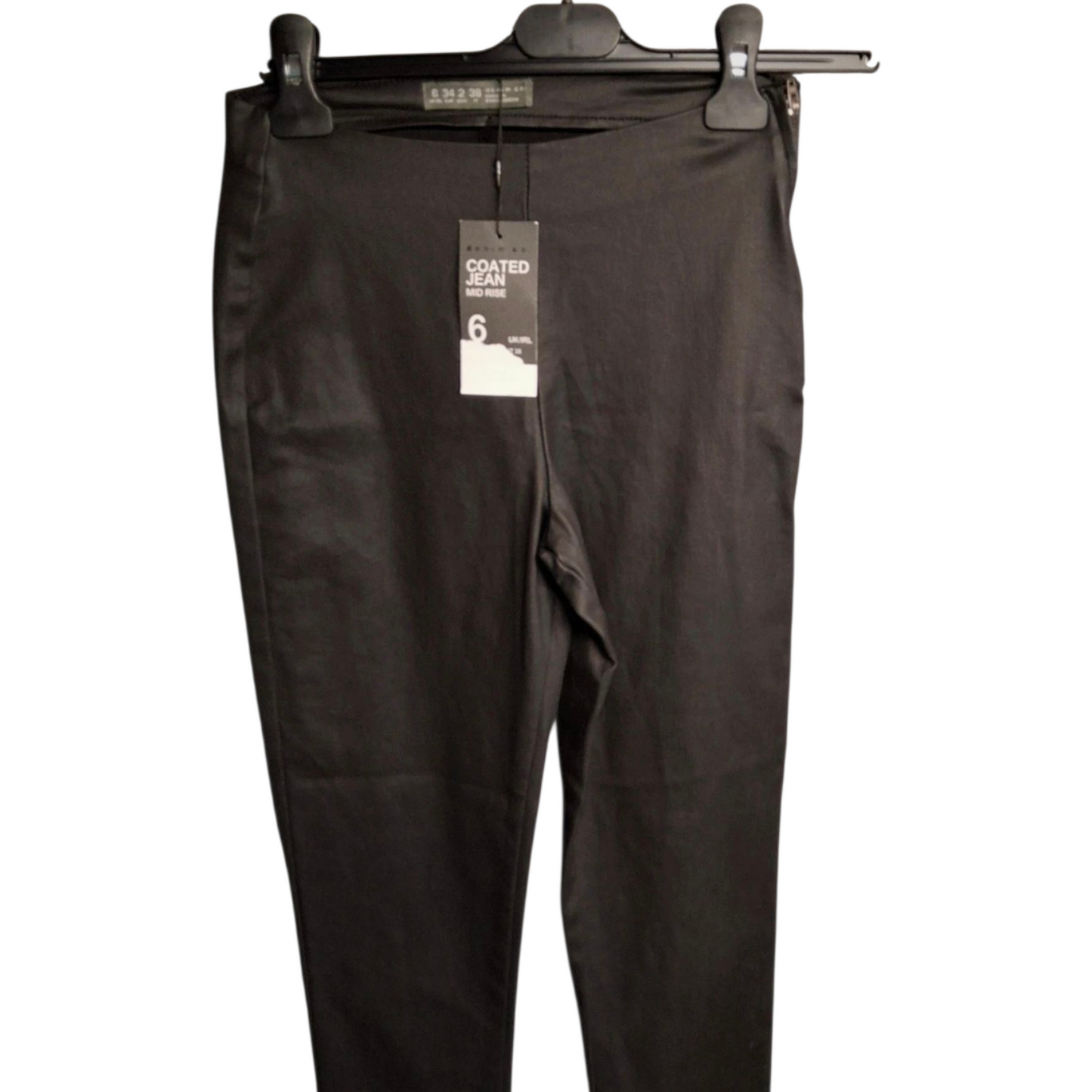 Primark Black Faux Leather Coated Leggings – Size 6 – NWT