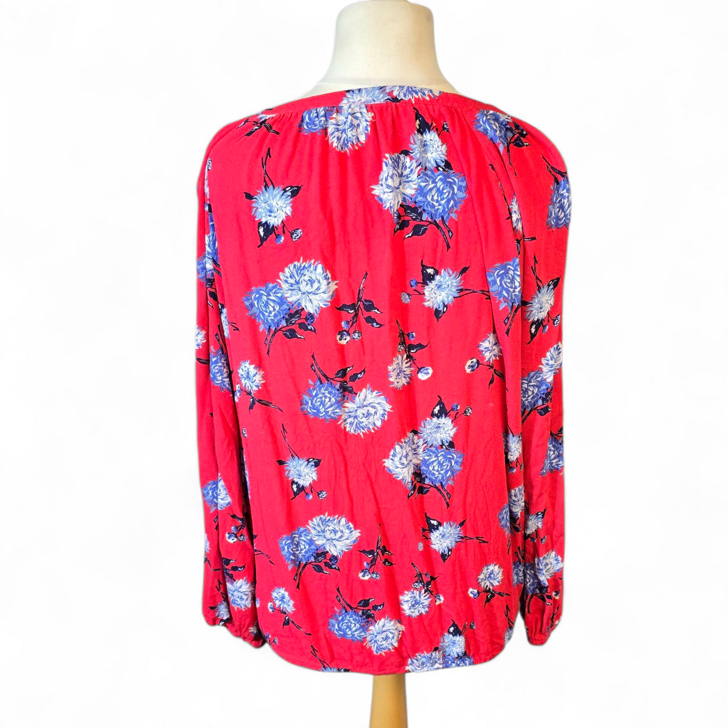 George Red & Blue Floral Blouse – Size 20 Relaxed Fit