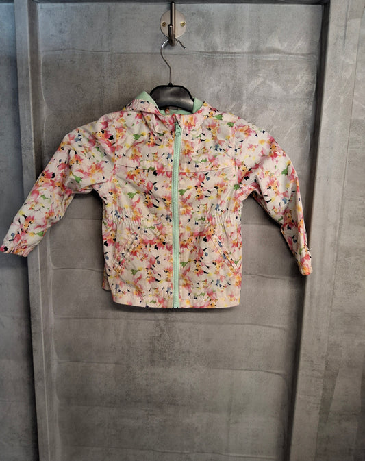 Zara Girls Floral Multicoloured Hooded Jacket – Age 3-4 Years – 100% Polyester
