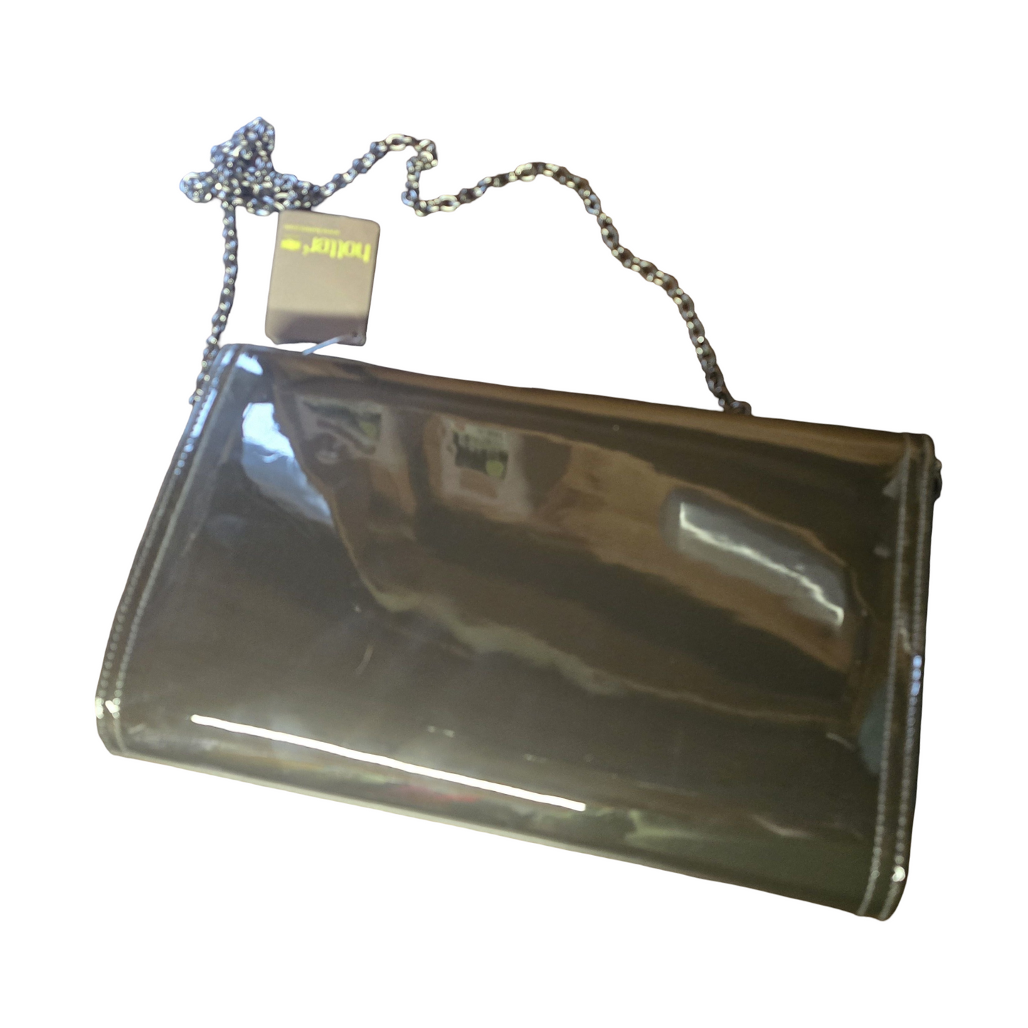 Hotter Grey Patent Clutch Bag with Chain Strap – New with Tags