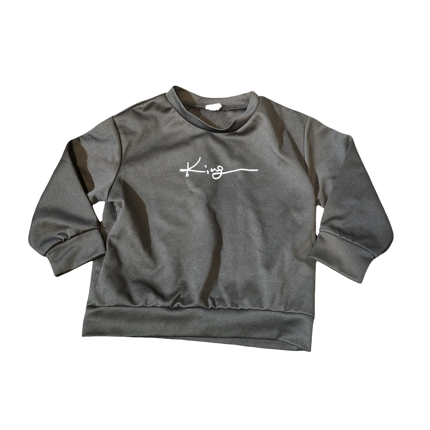 Shein Black “King” Jumper – Boys 3 Years