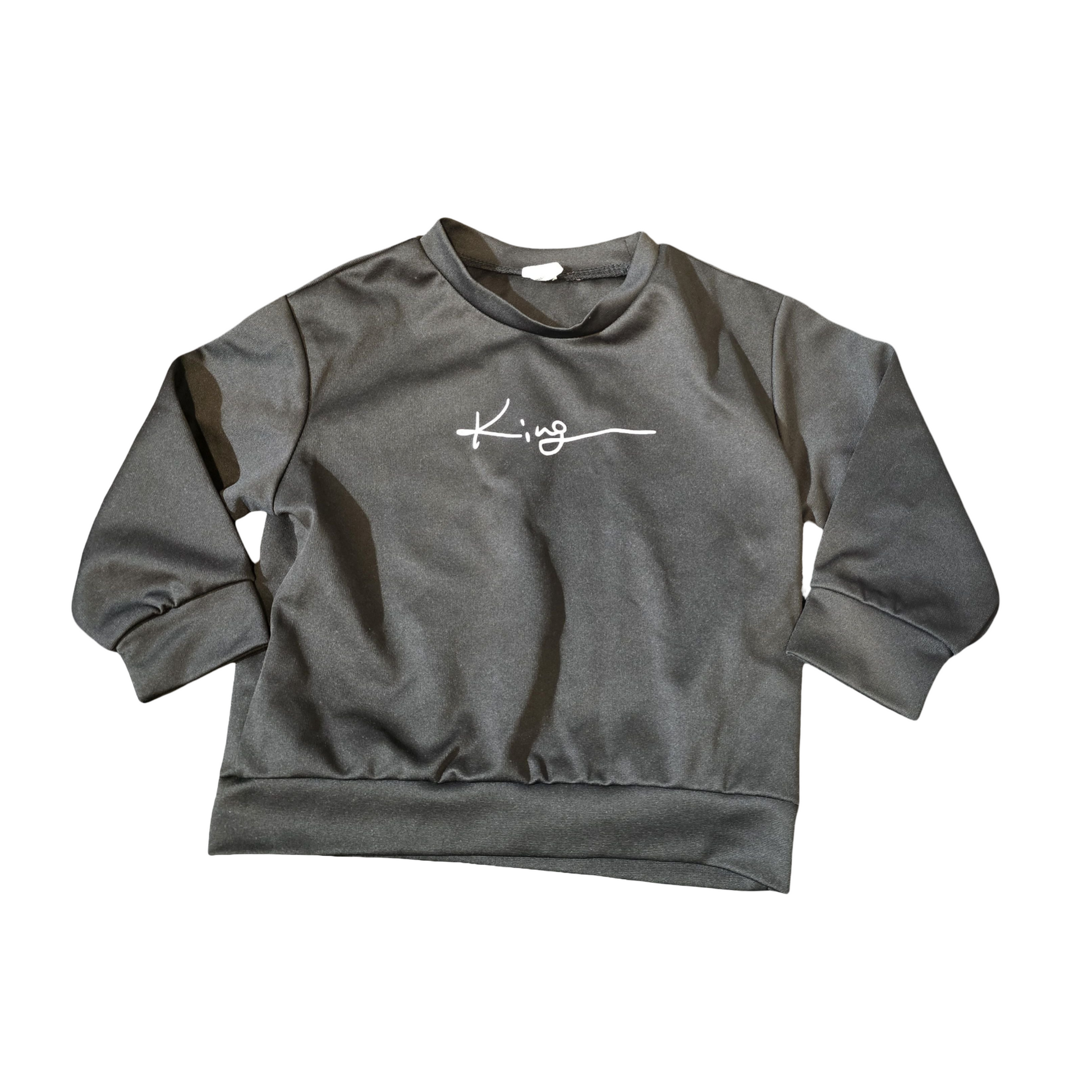 Shein Black “King” Jumper – Boys 3 Years